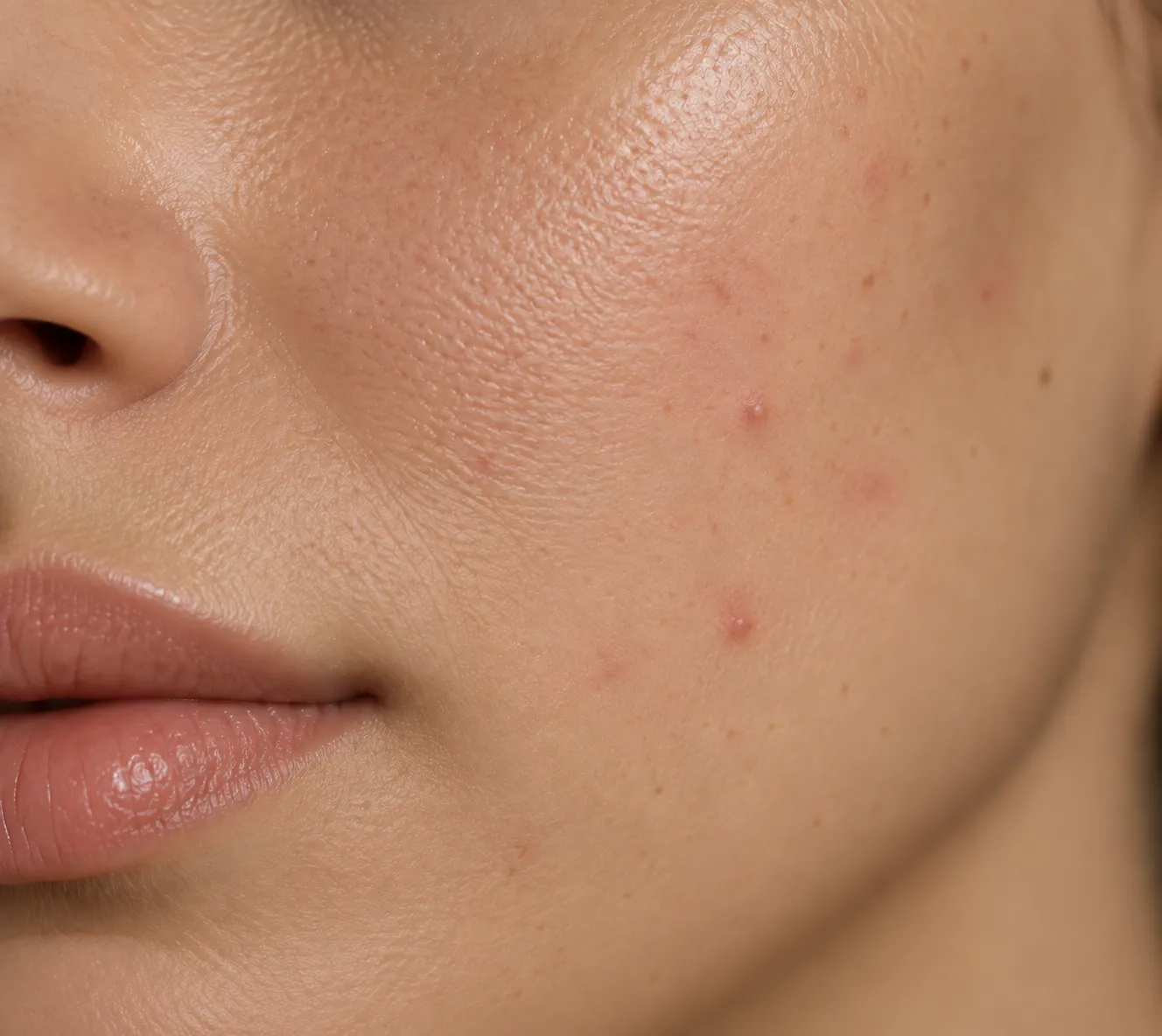 Close-up of healthy skin texture illustrating what acne is and how it forms